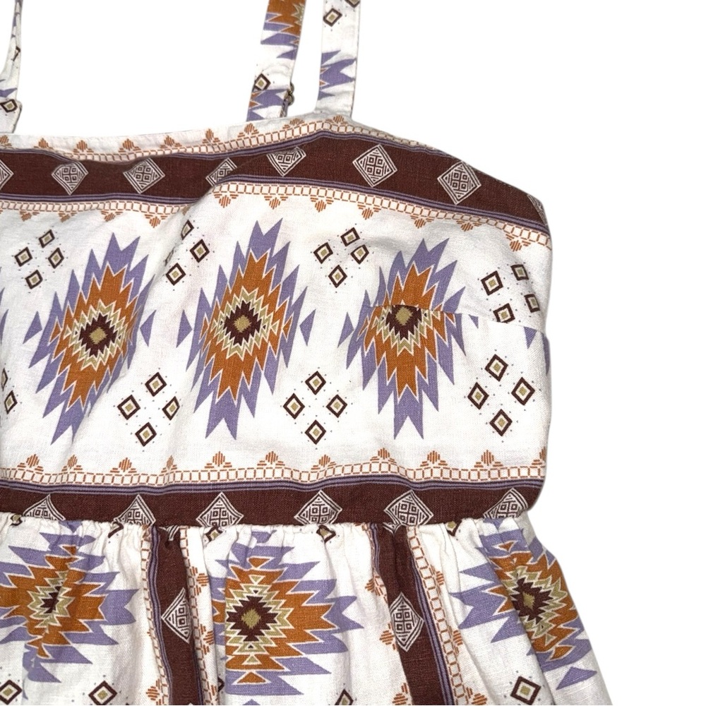 NWOT Sonoma Boho Aztec Midi Dress - w/Pockets, Adjustable Straps, Empire Waist - Picture 11 of 14